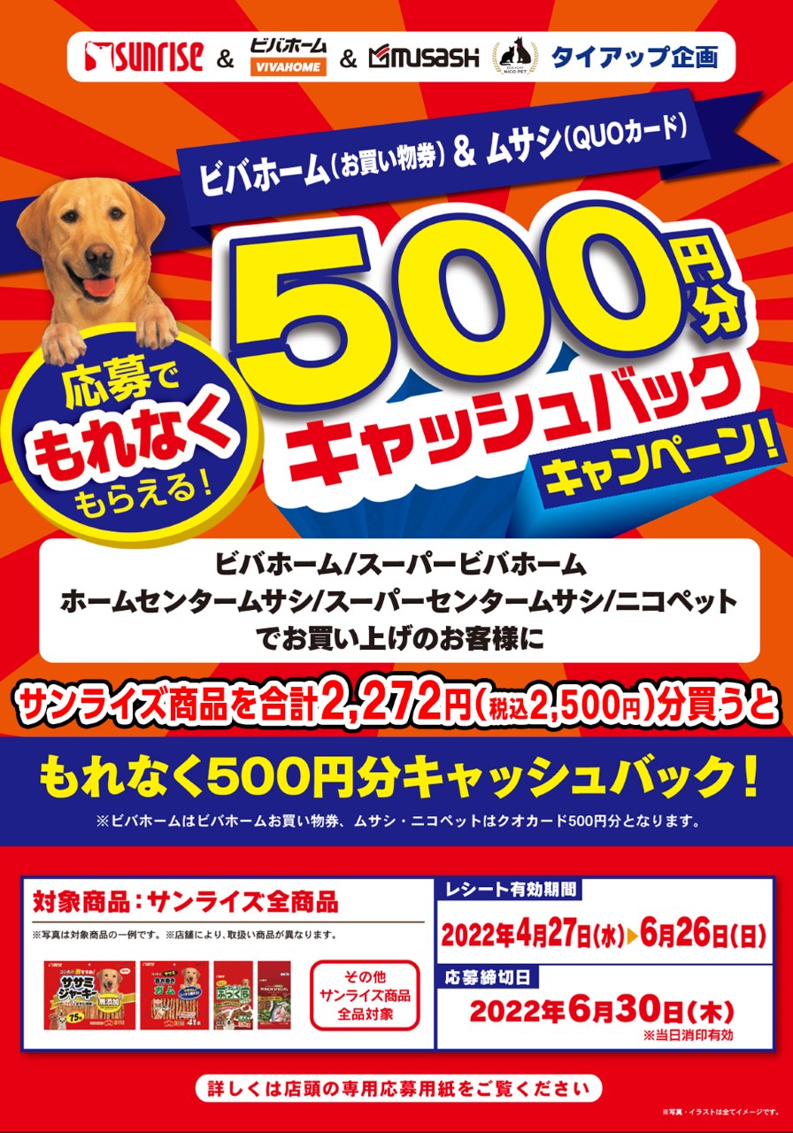 500円分キャッシュバックキャンペーン